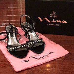 Nina Strappy Black Heels